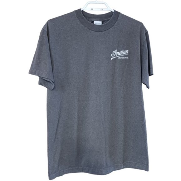 🛍️❤️Mens Gray Short Sleeve Indian Motorcycle T Shirt 🛍️❤️ Size M - Picture 1 of 7